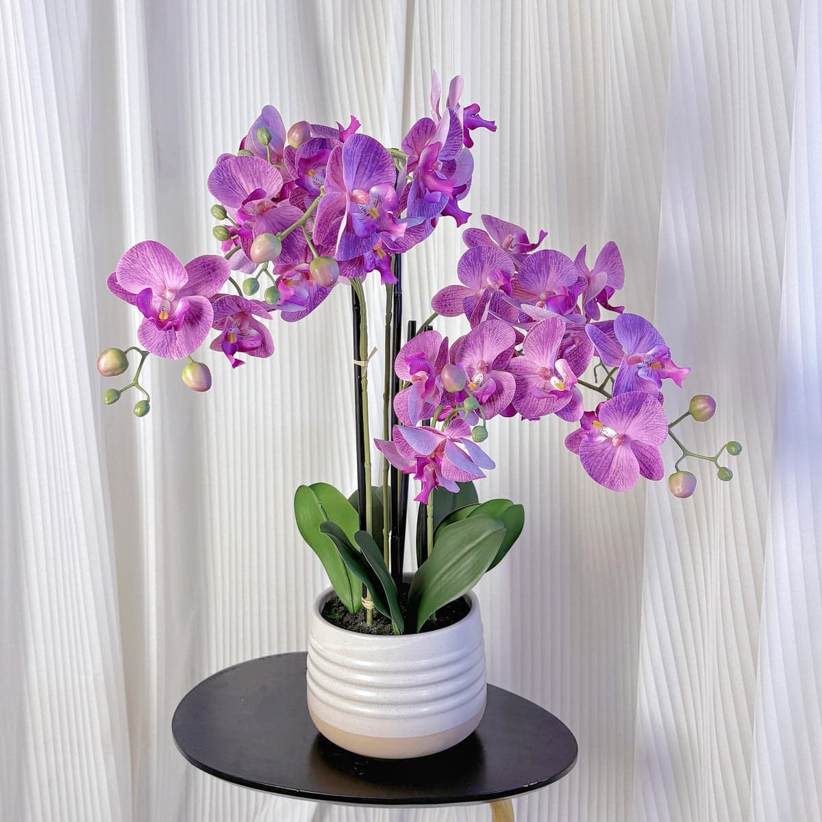 Artificial Purple Orchid in Ceramic Pot