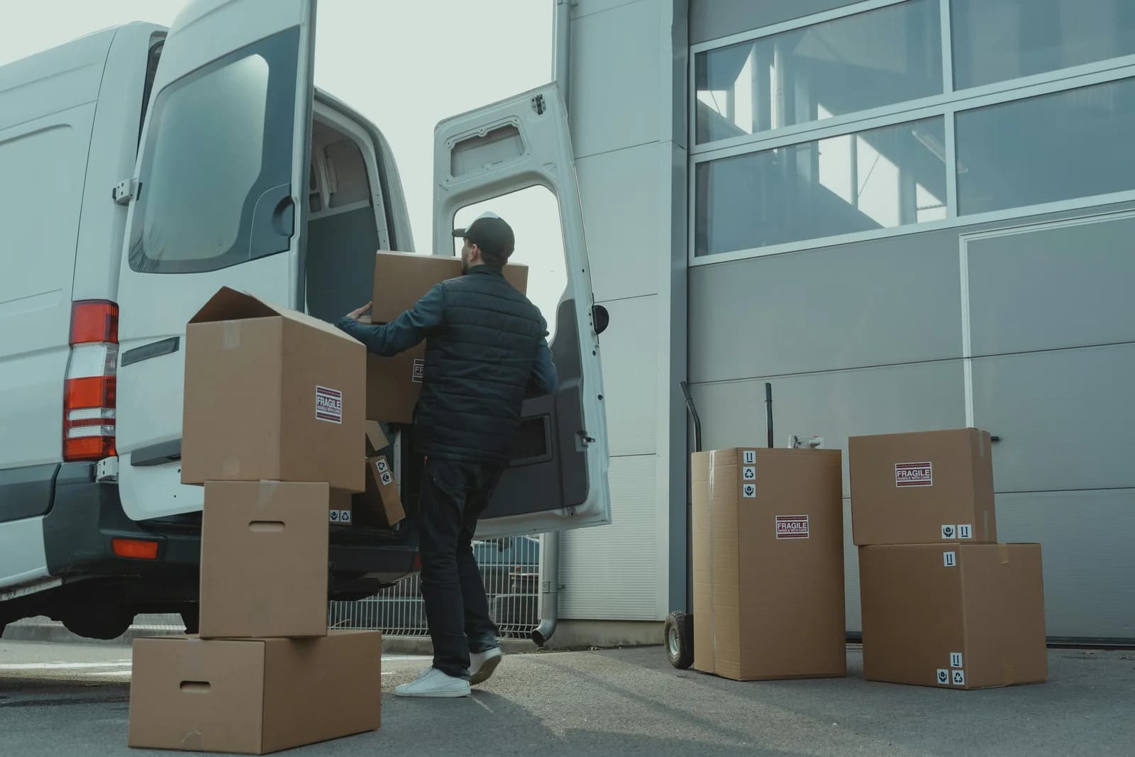 Illustrative stock photograph of parcel loading, also used on the main Silvanest website